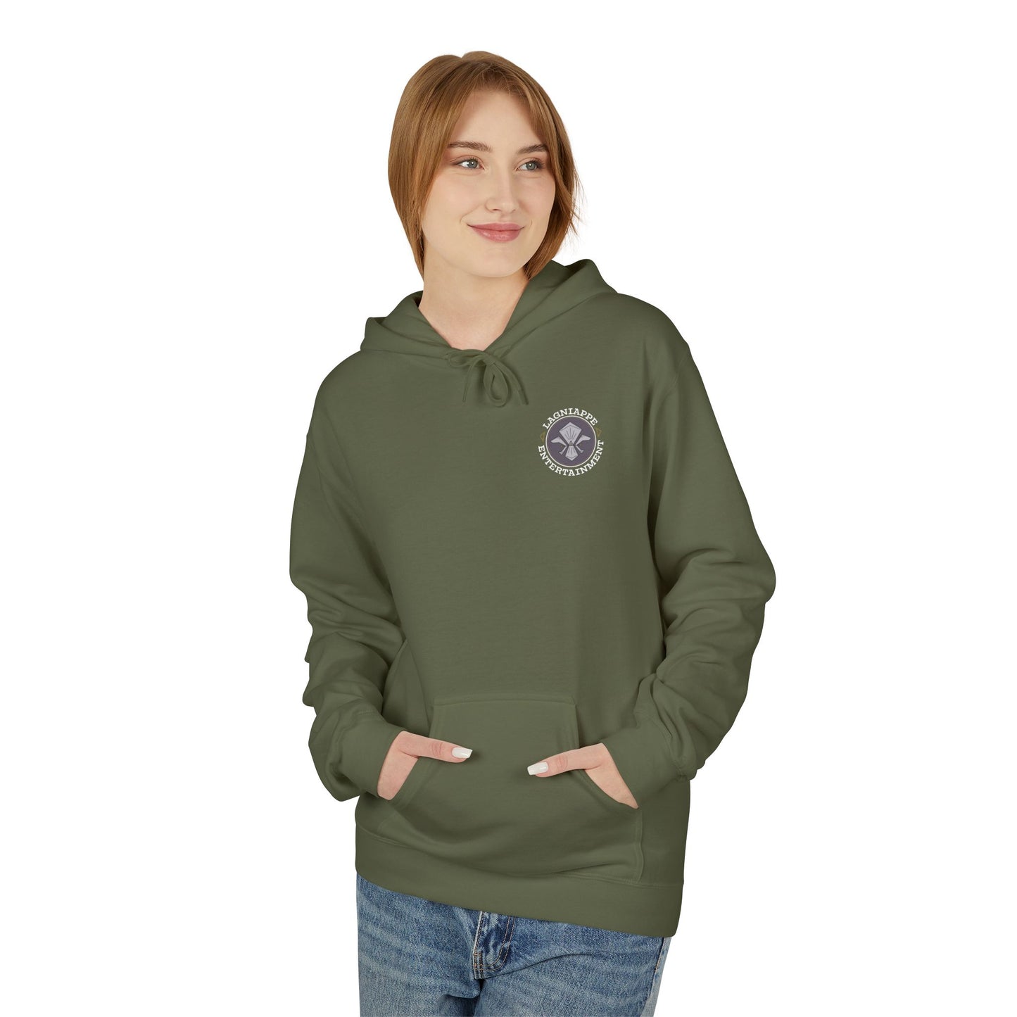 Lagniappe Entertainment Light Color Logo - Unisex Hoodie with Lagniappe Entertainment Design, Casual Streetwear, Gift for Music Lovers, Comfortable Layer, Festival Essential