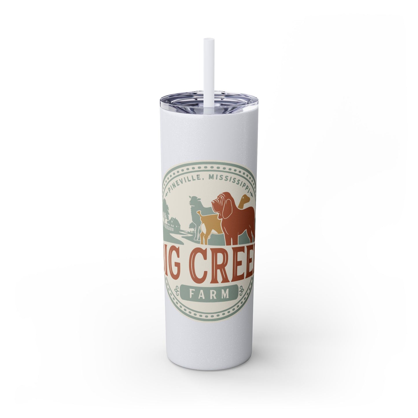 Big Creek Farm Skinny Tumbler with Straw, 20oz