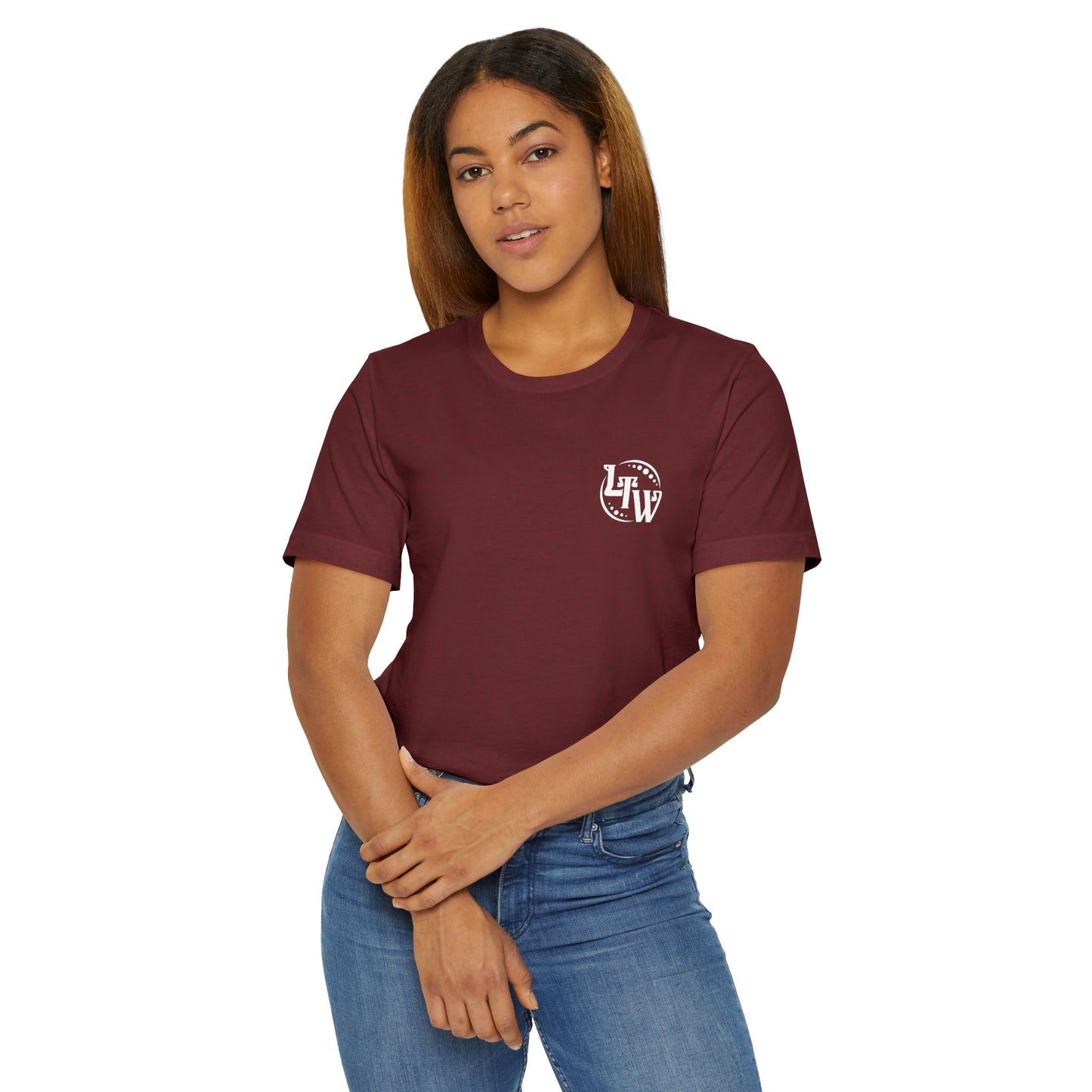 LTW White Monogram Unisex Jersey T-Shirt