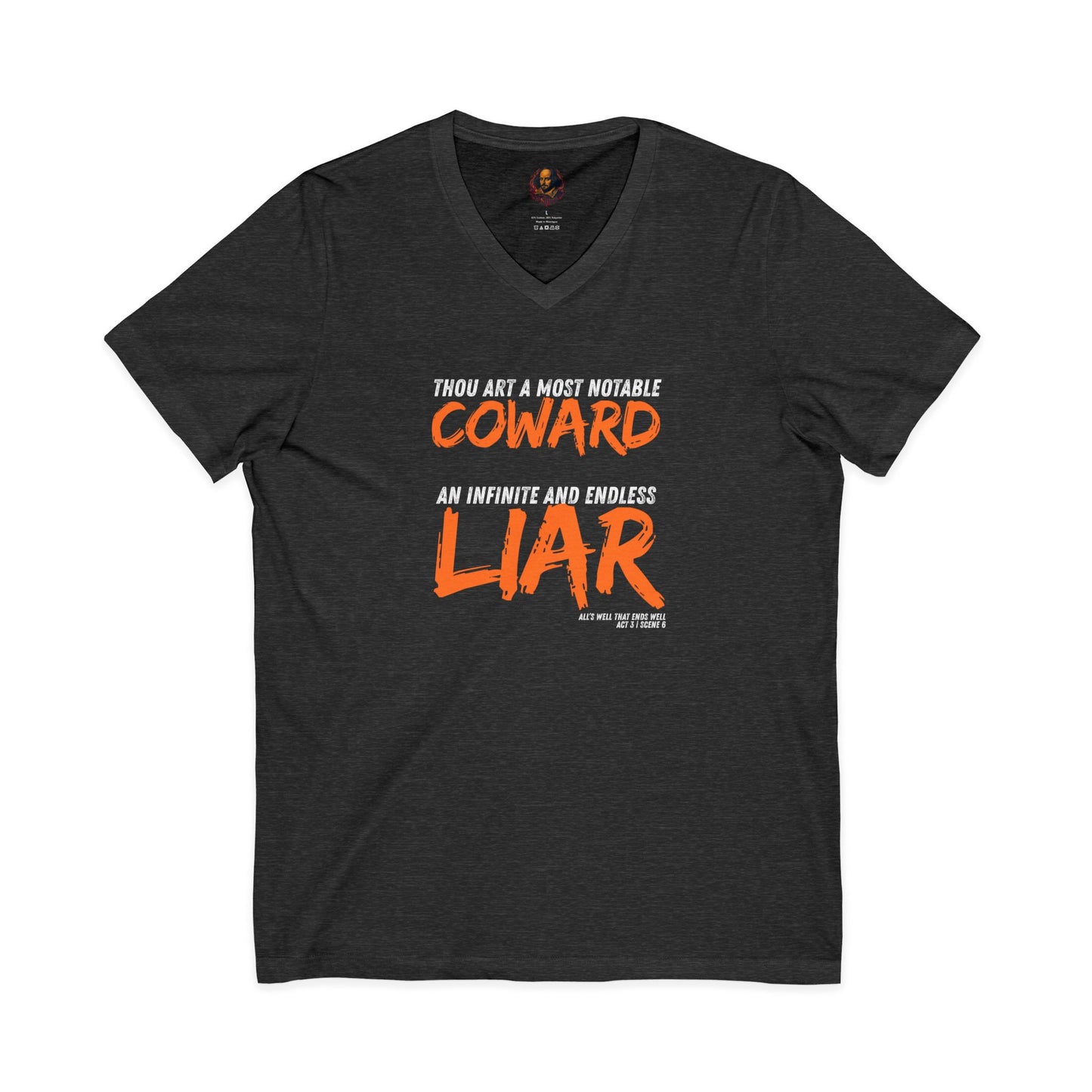 Coward/Liar Shakespeare Unisex V-Neck Tee