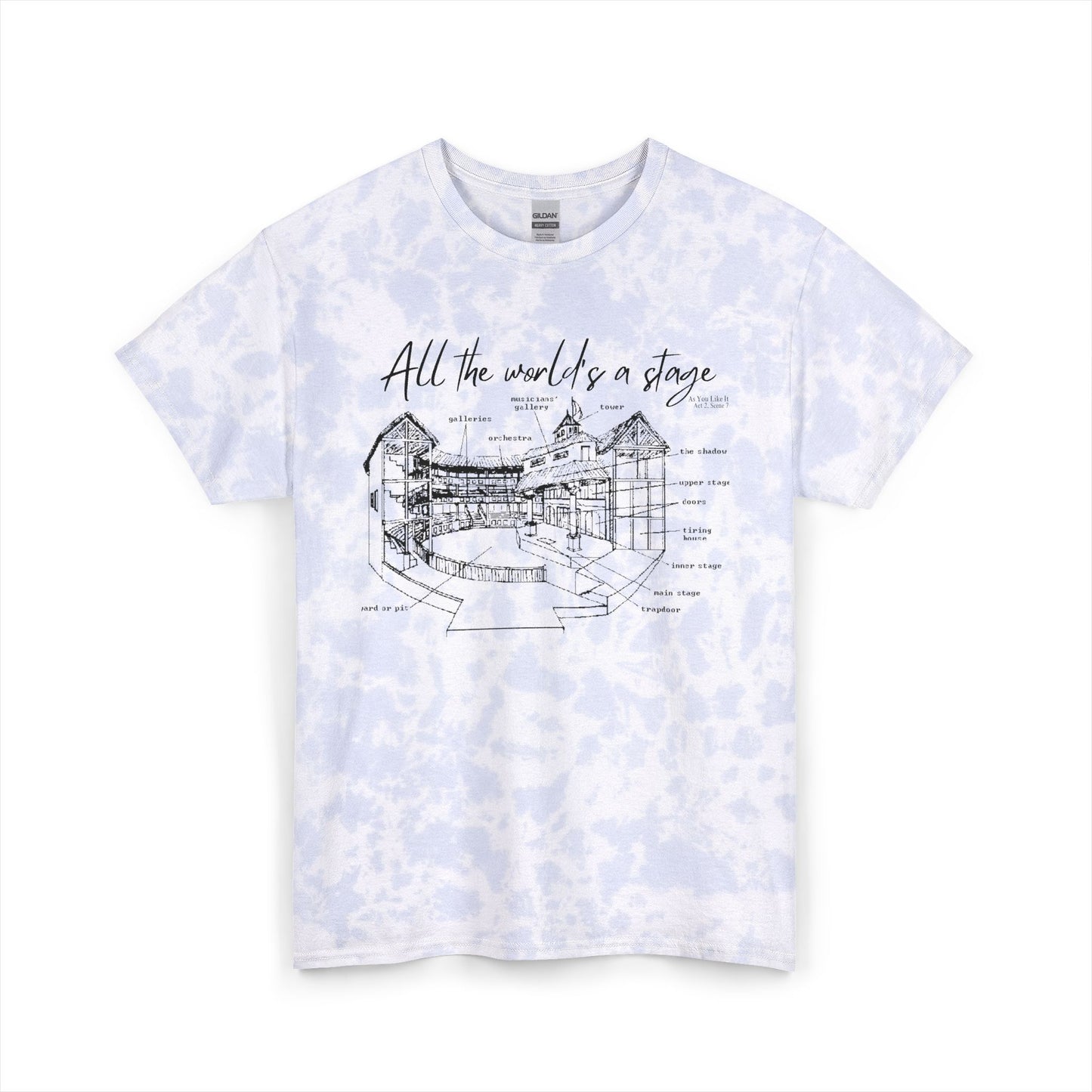 All the World's a Stage Tie Dye Cotton Tee Unisex