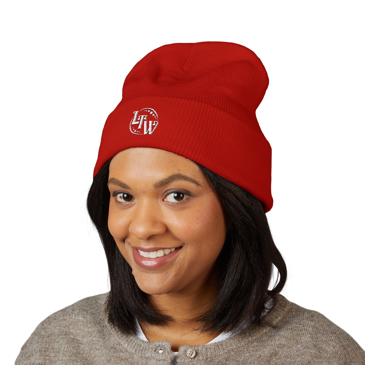 LTW Monogram Embroidered Cuffed Beanie