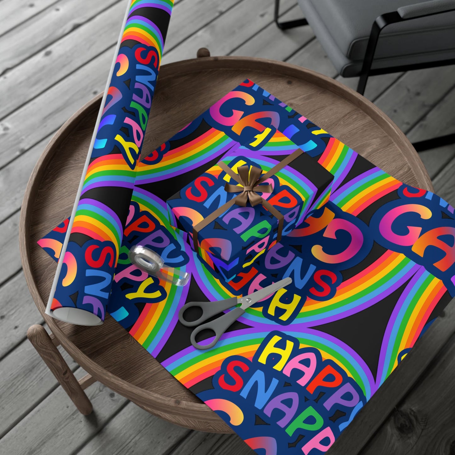 Happy Snappy Gay Rainbow Gift Wrap Paper