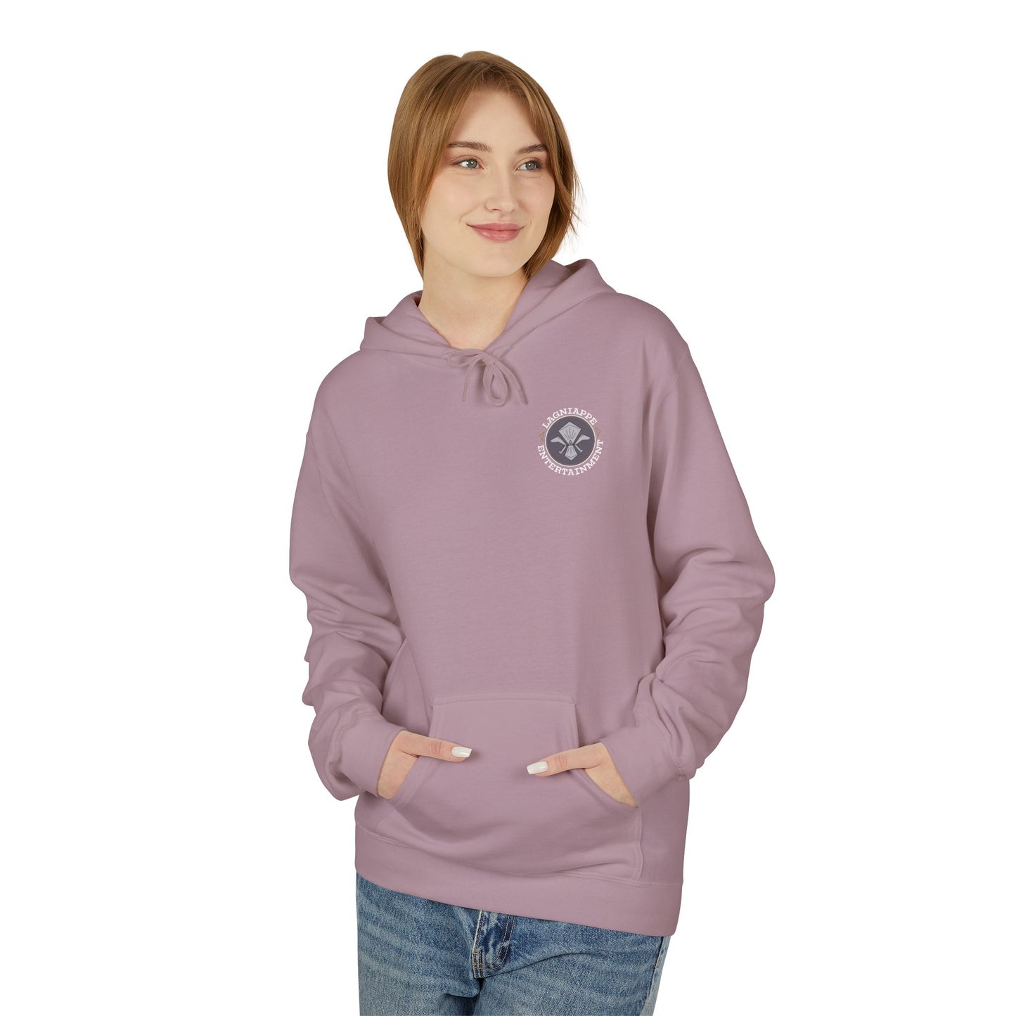 Lagniappe Entertainment Light Color Logo - Unisex Hoodie with Lagniappe Entertainment Design, Casual Streetwear, Gift for Music Lovers, Comfortable Layer, Festival Essential