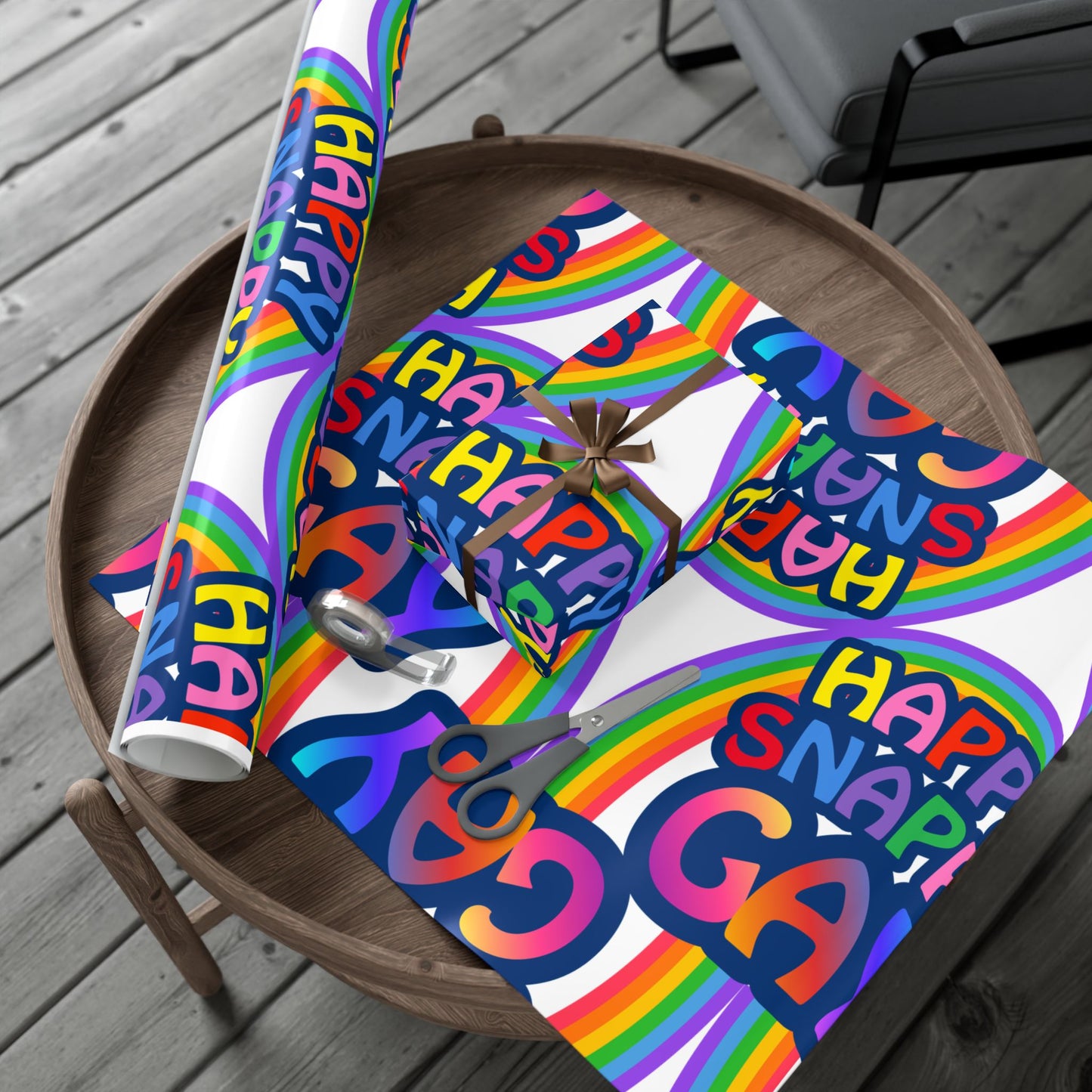 Happy Snappy Gay Rainbow Gift Wrap Paper