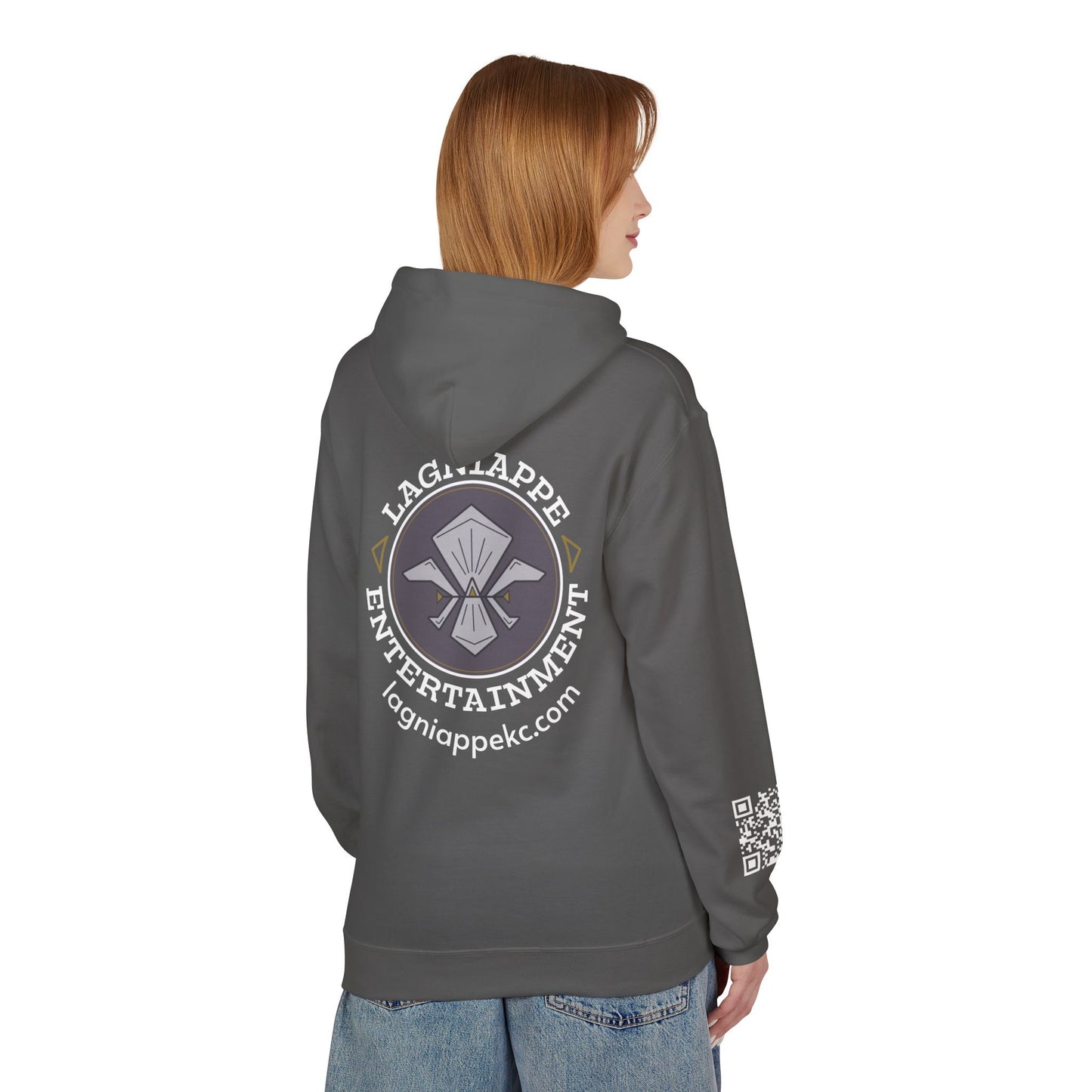 Lagniappe Entertainment Light Color Logo - Unisex Hoodie with Lagniappe Entertainment Design, Casual Streetwear, Gift for Music Lovers, Comfortable Layer, Festival Essential