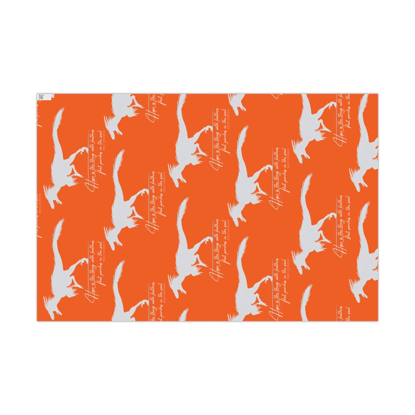 Hope is the Thing with Feathers - Velociraptor Gift Wrap Paper