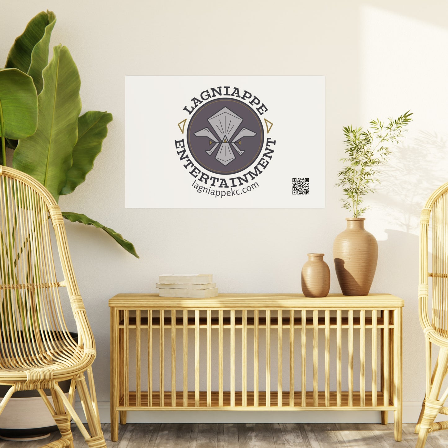 Lagniappe Entertainment Dark Color Logo Foam Board