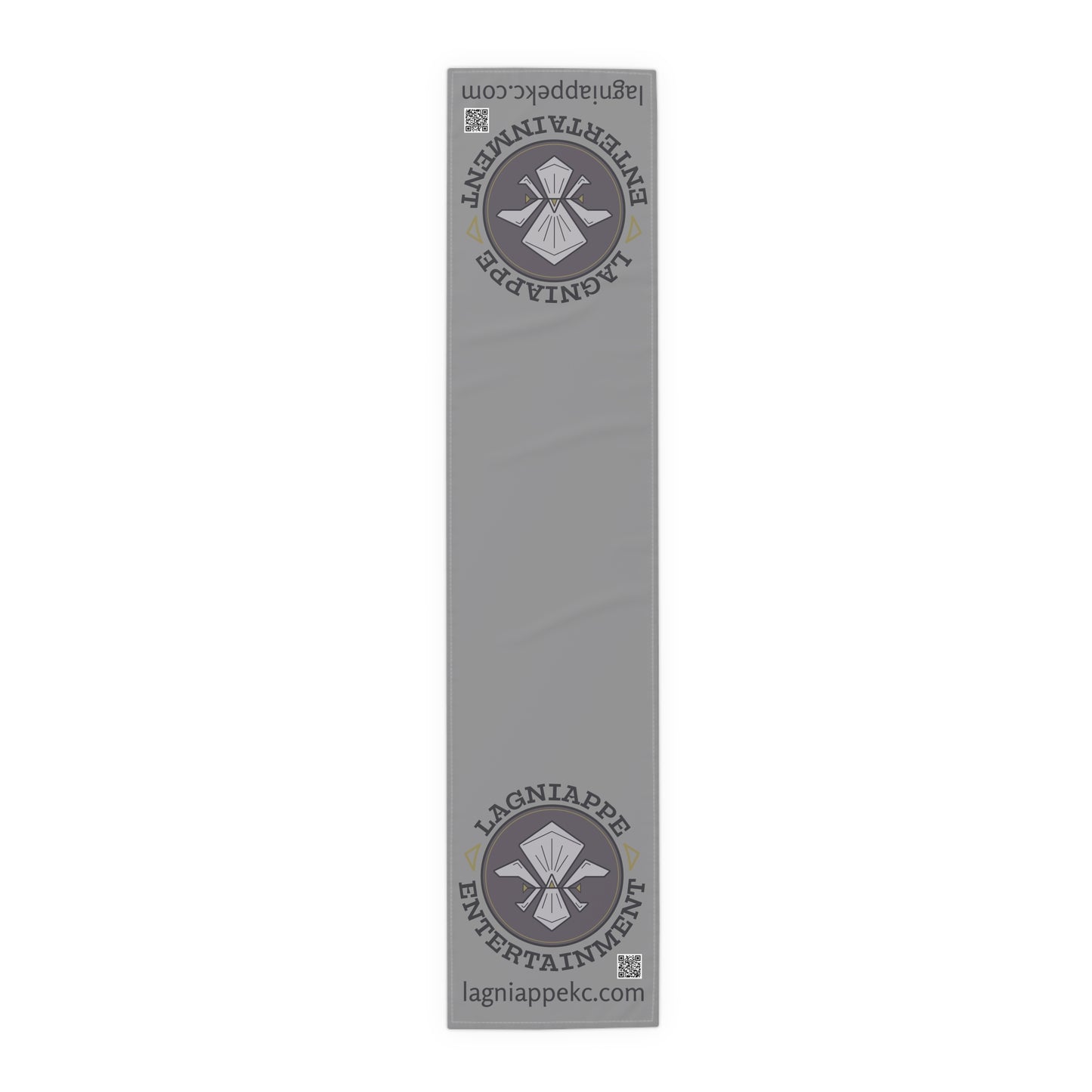 Lagniappe Entertainment Dark Color Logo Table Runner