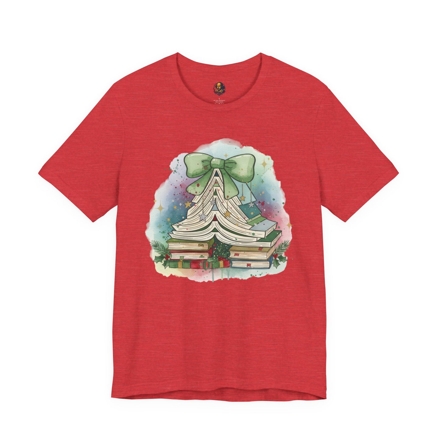 Book Stack Christmas Unisex Tee