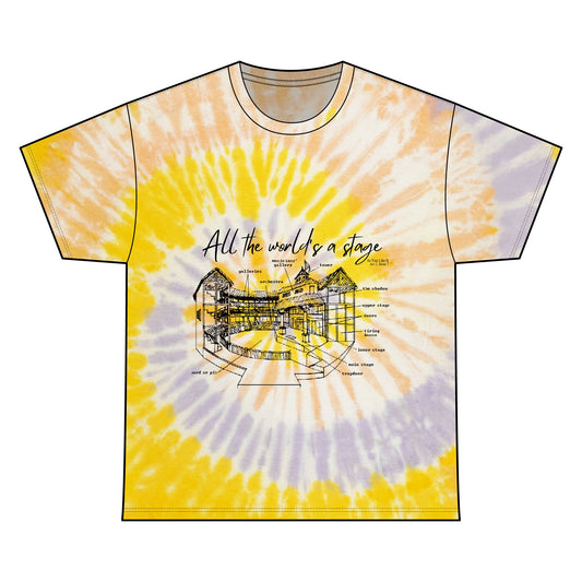 All the World's a Stage Tie Dye Cotton Tee Unisex