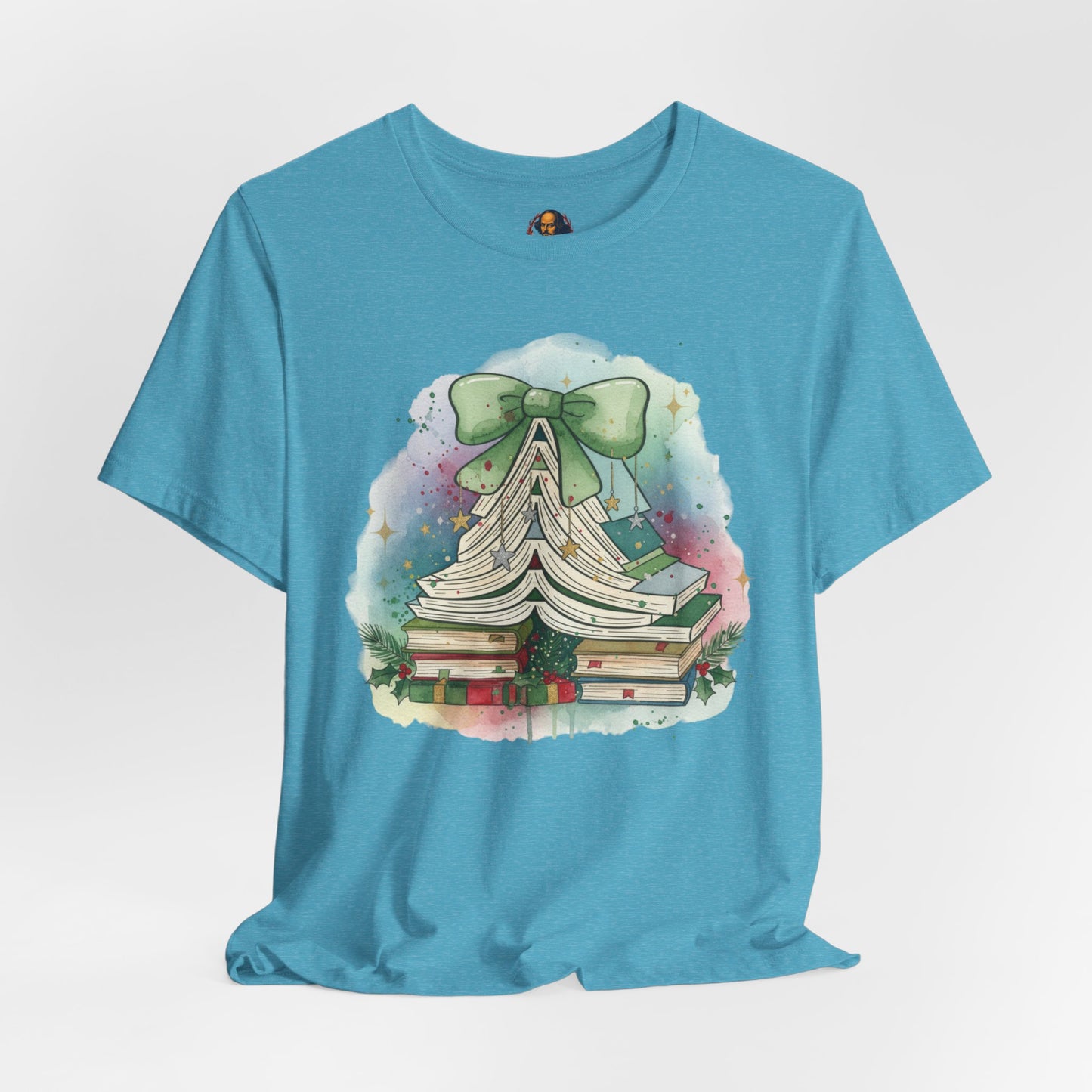 Book Stack Christmas Unisex Tee