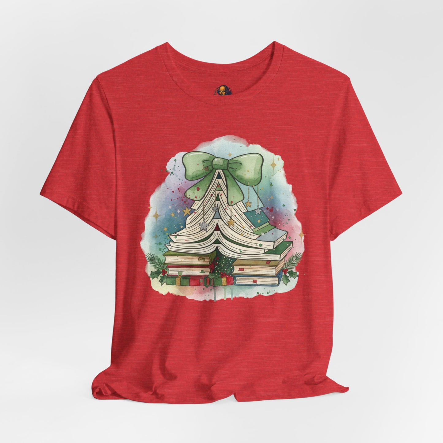 Book Stack Christmas Unisex Tee