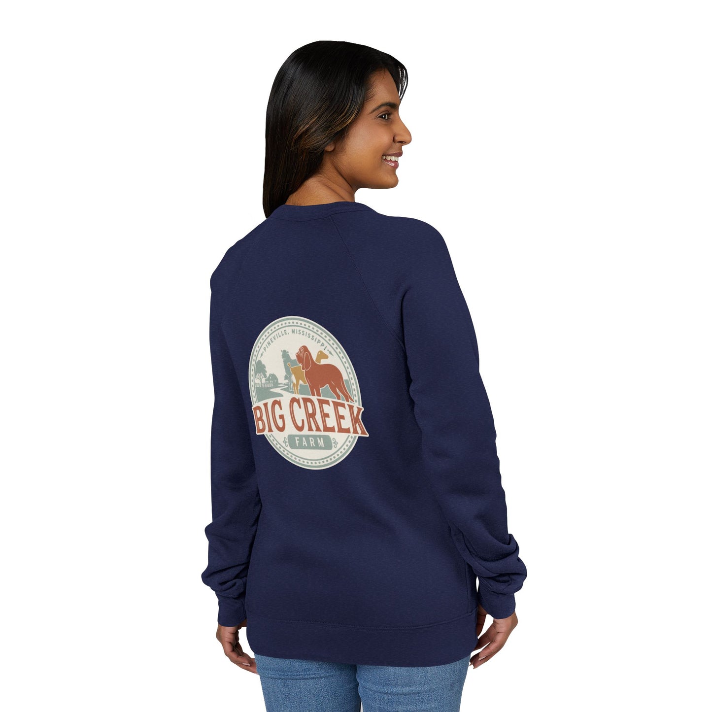 Big Creek Farm Unisex Raglan Sweatshirt