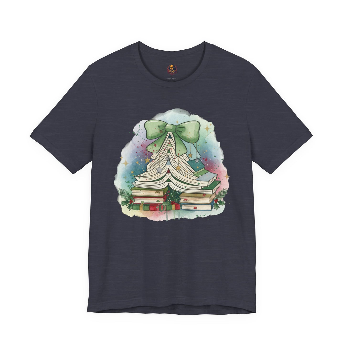 Book Stack Christmas Unisex Tee