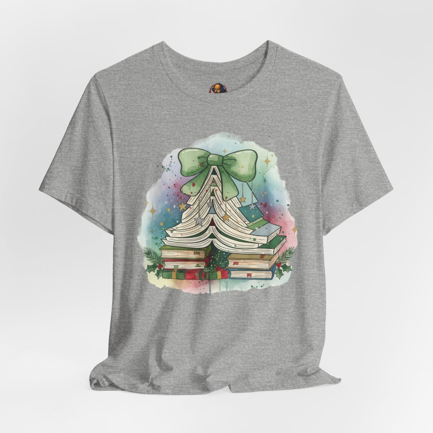 Book Stack Christmas Unisex Tee
