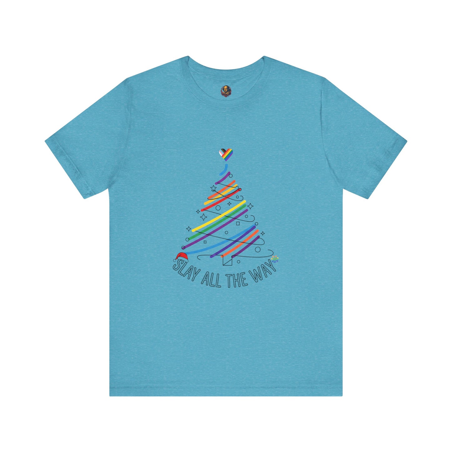 Slay All The Way Rainbow Christmas Unisex Tee