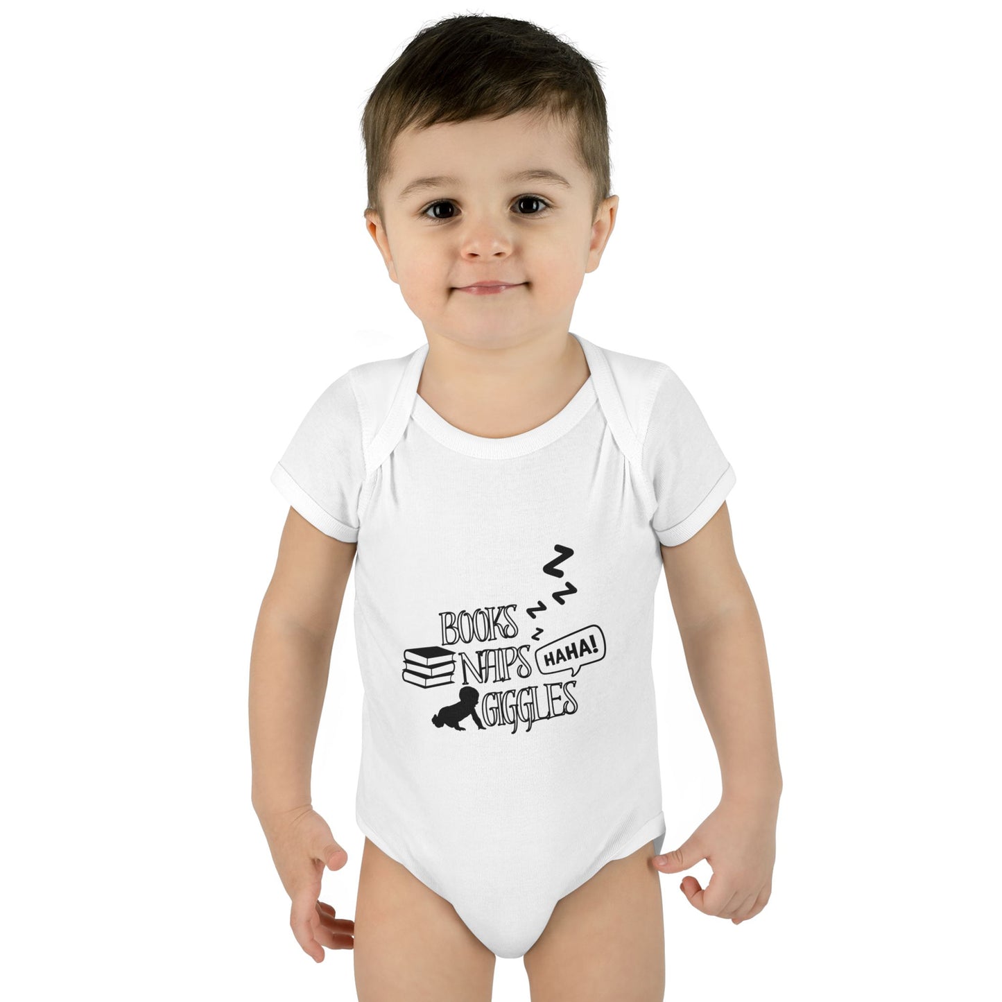 Books, Naps, Giggles Infant Onesie