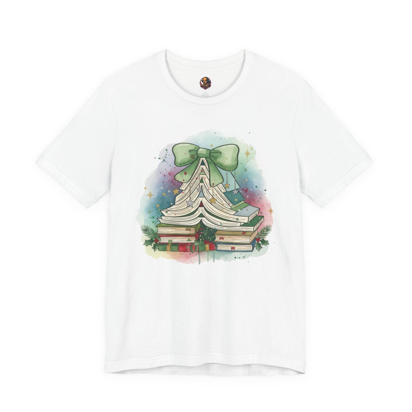 Book Stack Christmas Unisex Tee