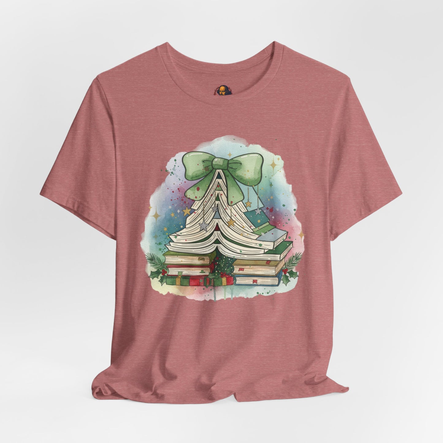 Book Stack Christmas Unisex Tee
