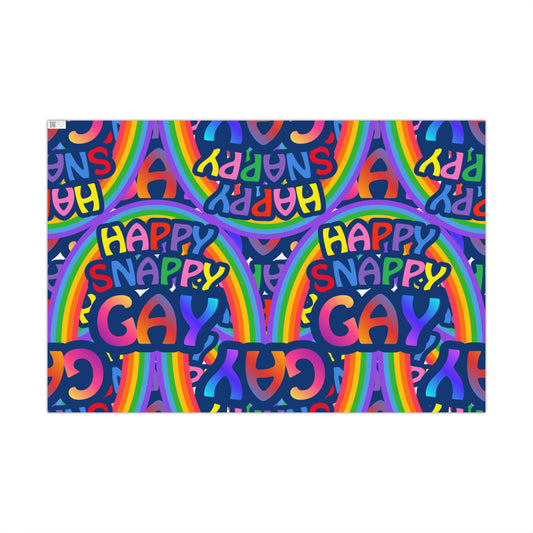 Happy Snappy Gay Rainbow Gift Wrap Paper