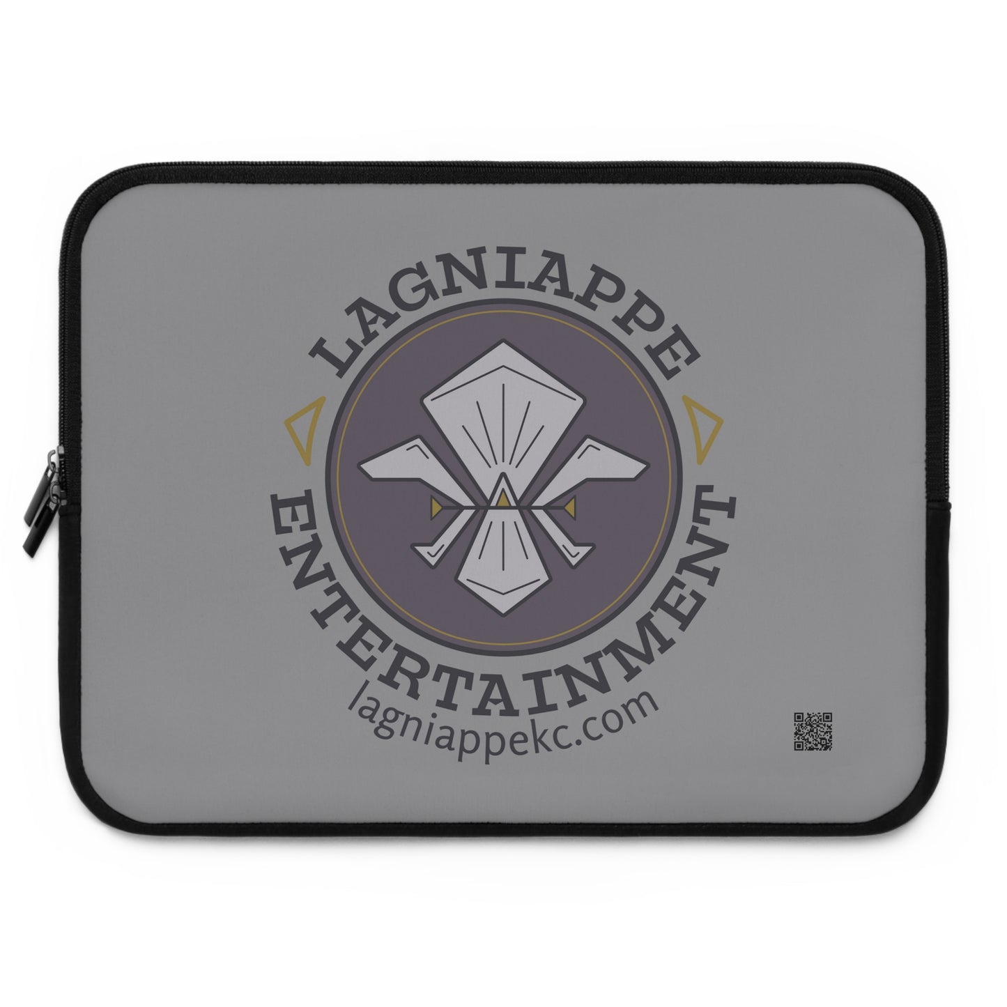 Lagniappe Entertainment Dark Color Logo Laptop Sleeve