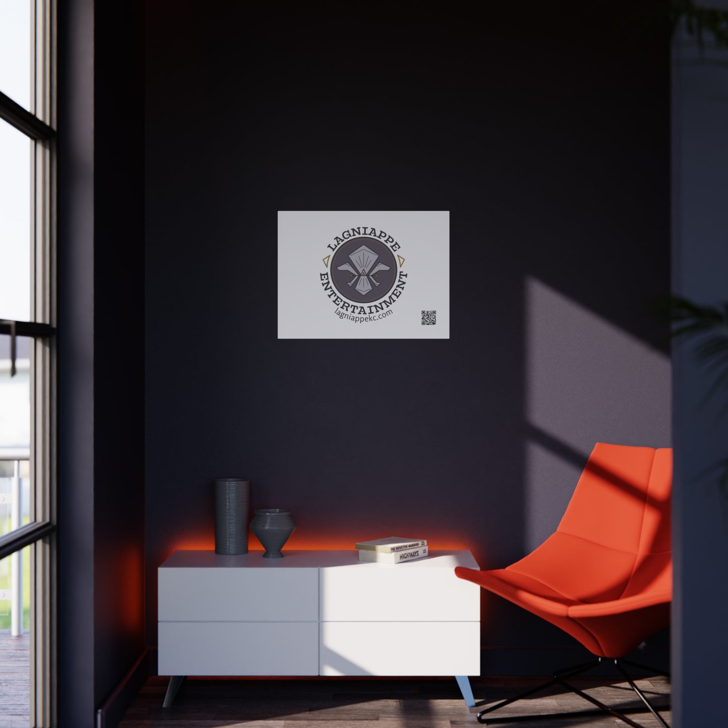 Lagniappe Entertainment Dark Color Logo Foam Board