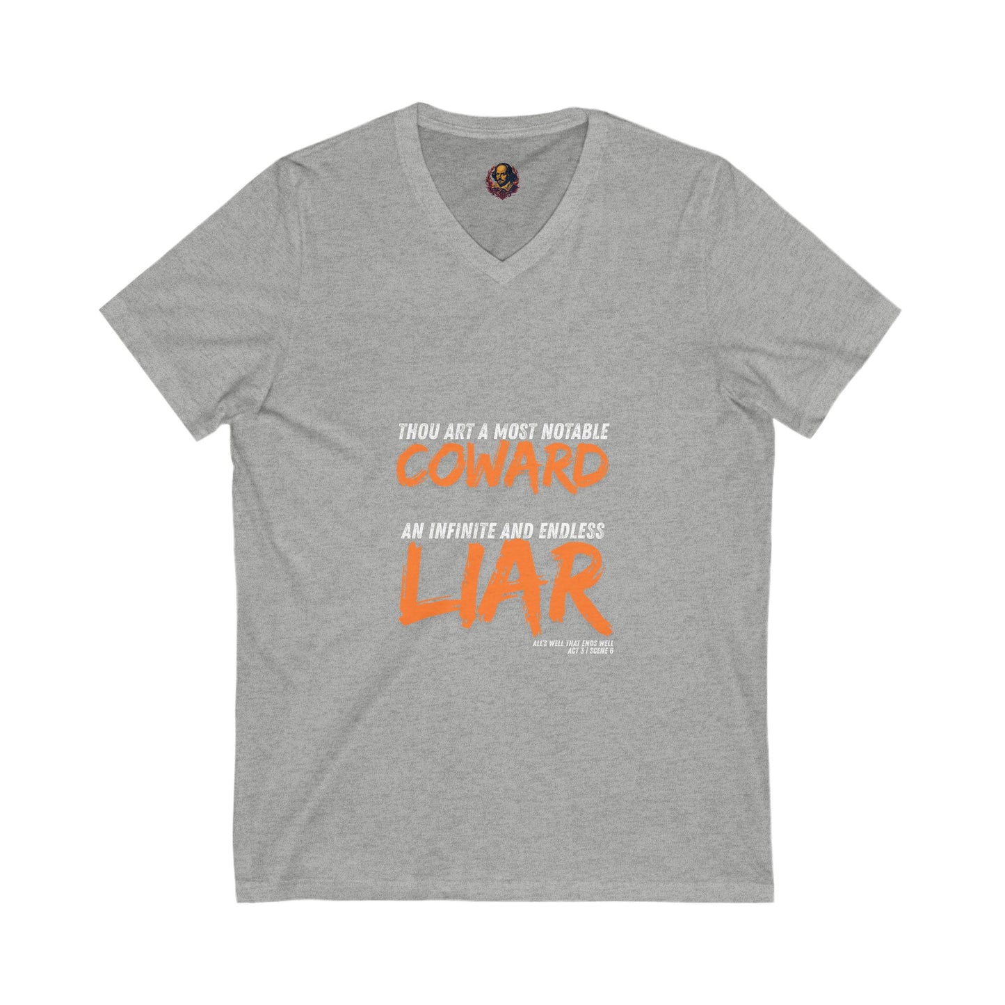 Coward/Liar Shakespeare Unisex V-Neck Tee