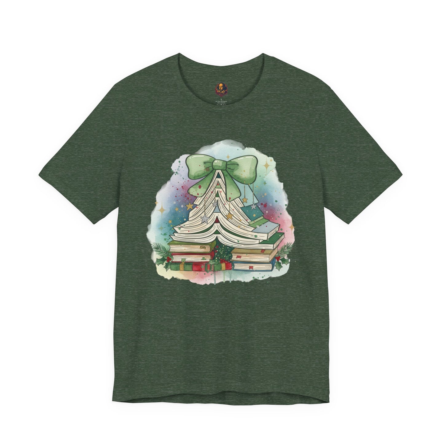 Book Stack Christmas Unisex Tee