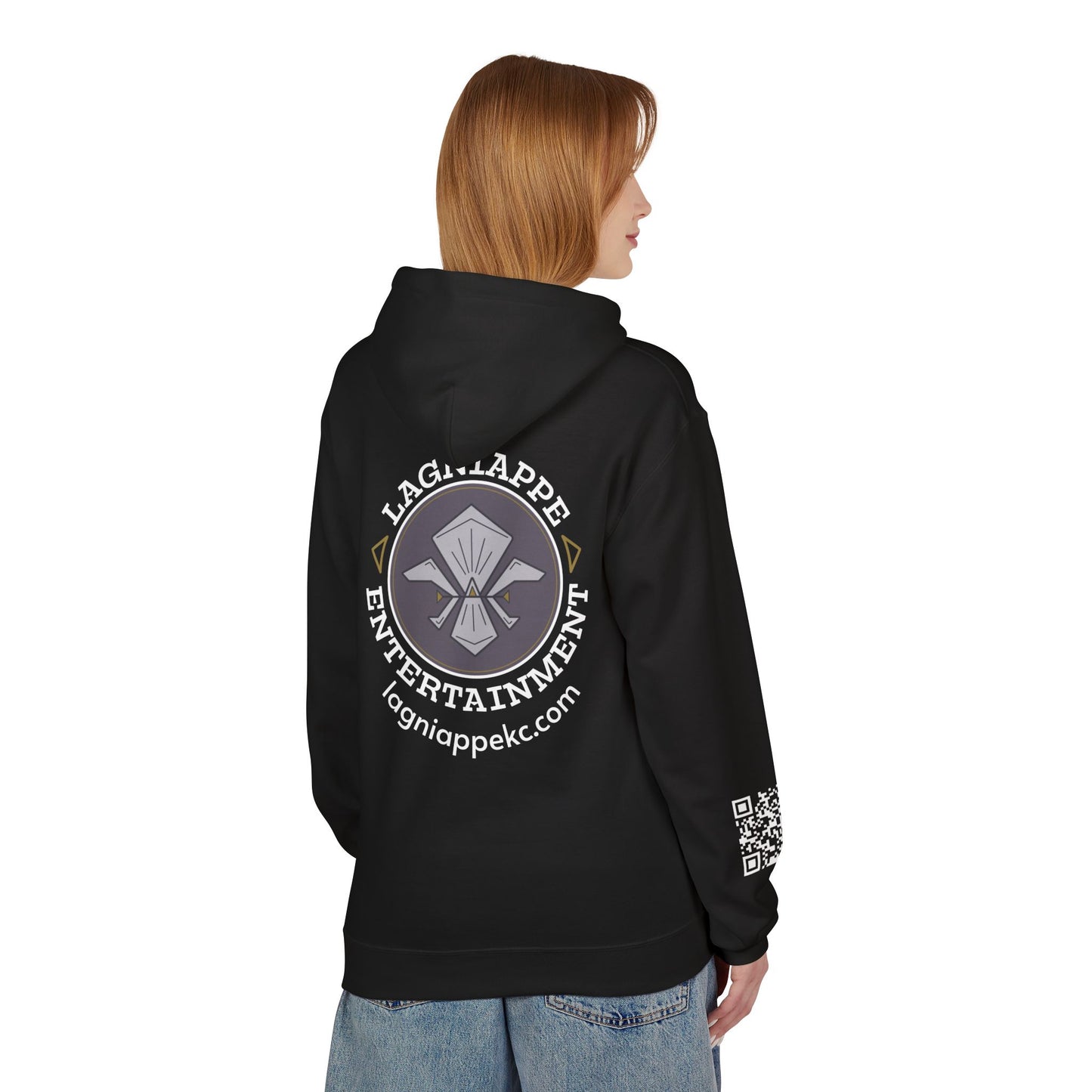 Lagniappe Entertainment Light Color Logo - Unisex Hoodie with Lagniappe Entertainment Design, Casual Streetwear, Gift for Music Lovers, Comfortable Layer, Festival Essential