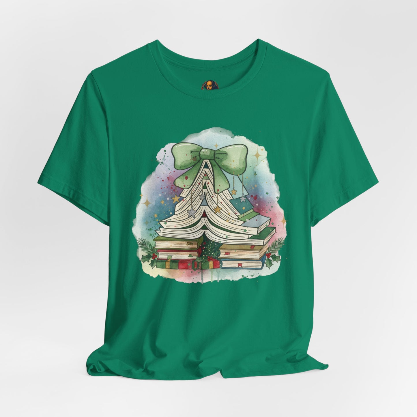 Book Stack Christmas Unisex Tee