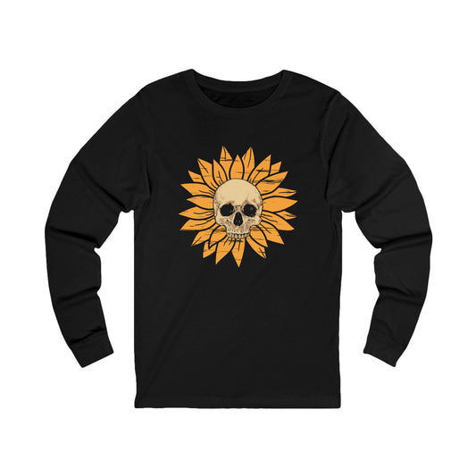 Skull Sunflower Long Sleeve Tee Unisex