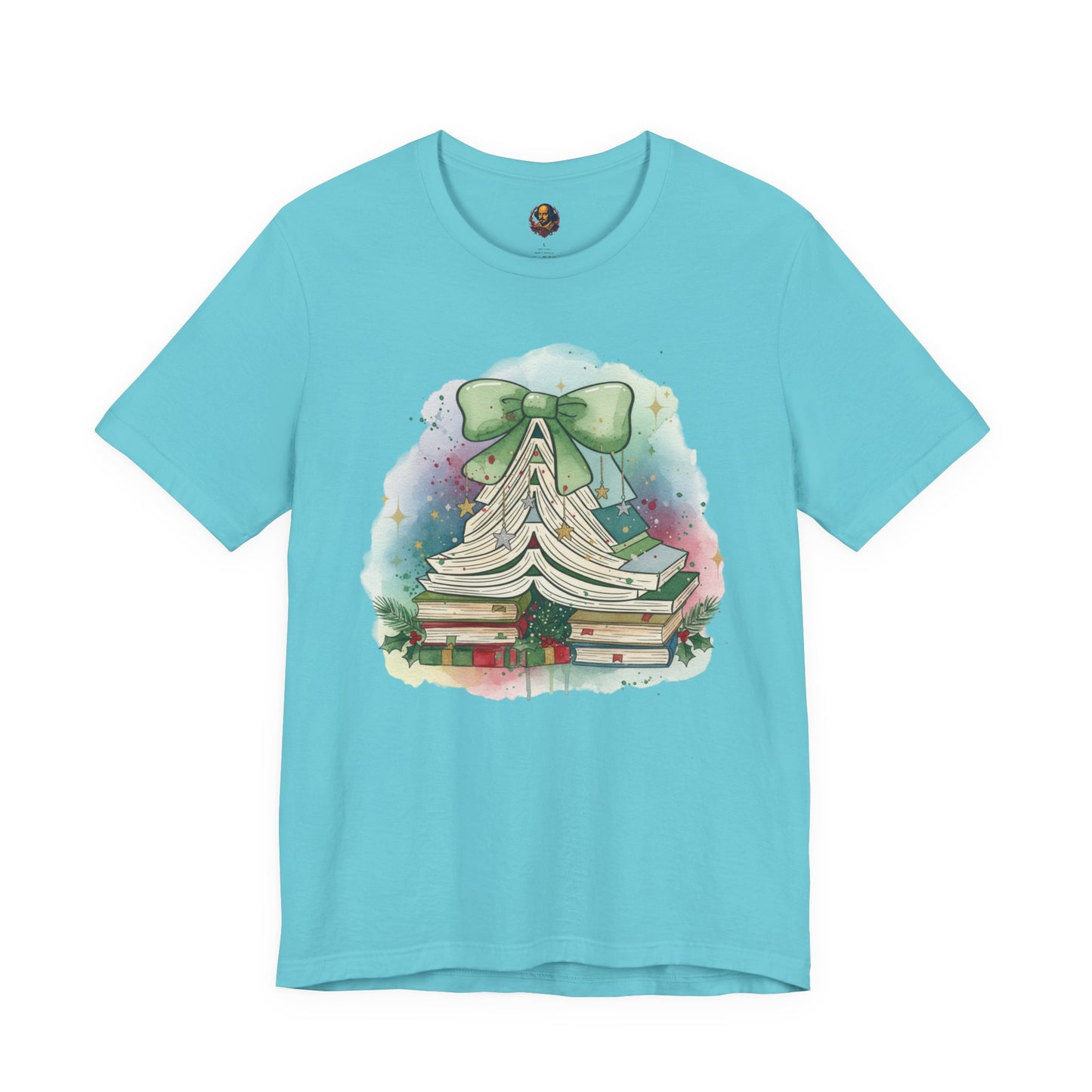 Book Stack Christmas Unisex Tee