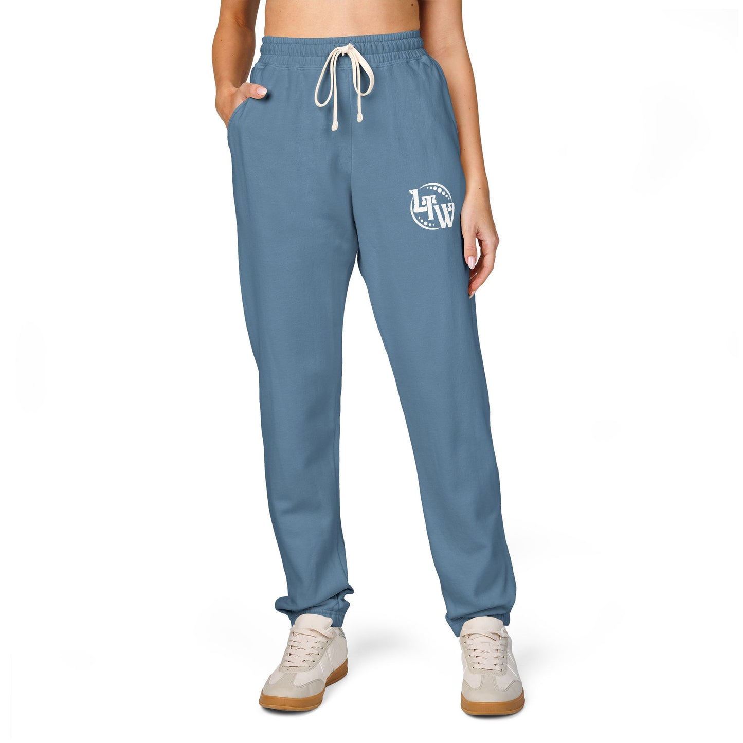 LTW White Monogram Unisex Sweatpants