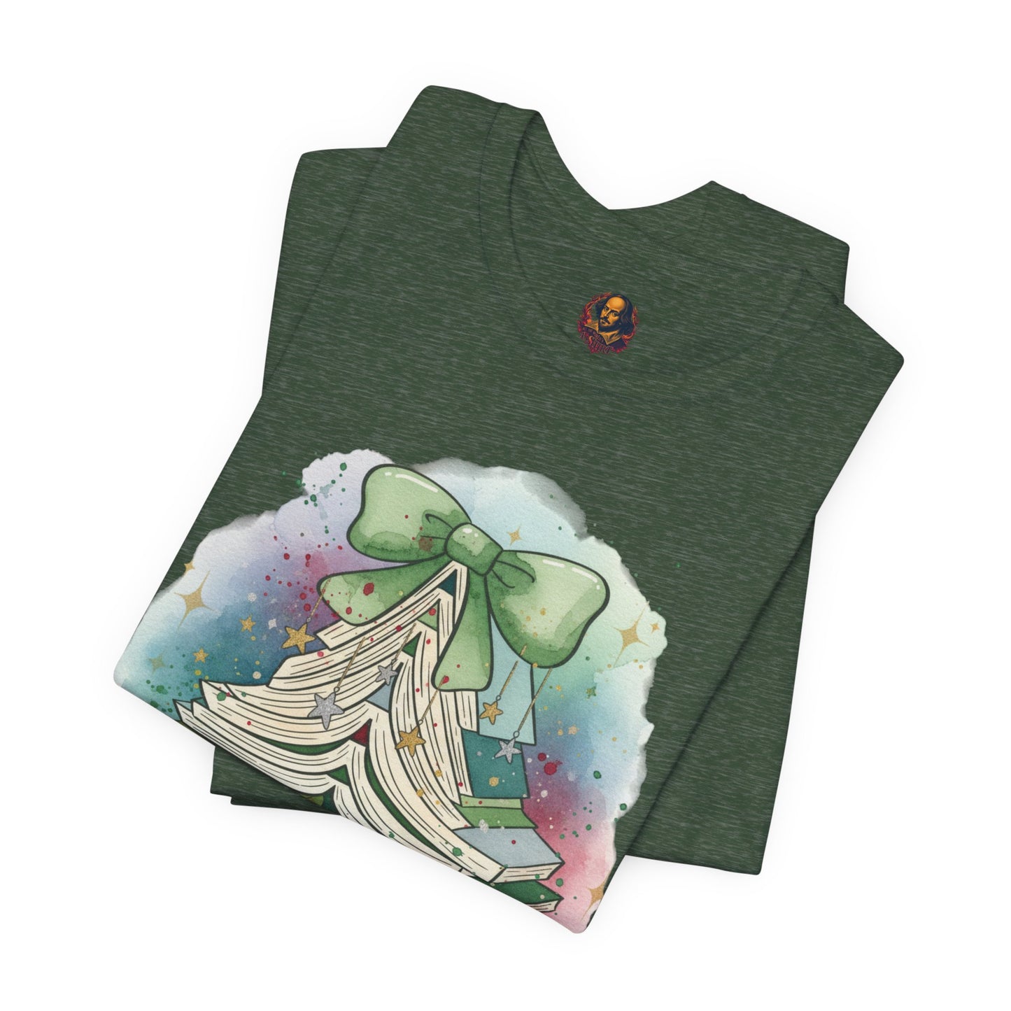 Book Stack Christmas Unisex Tee