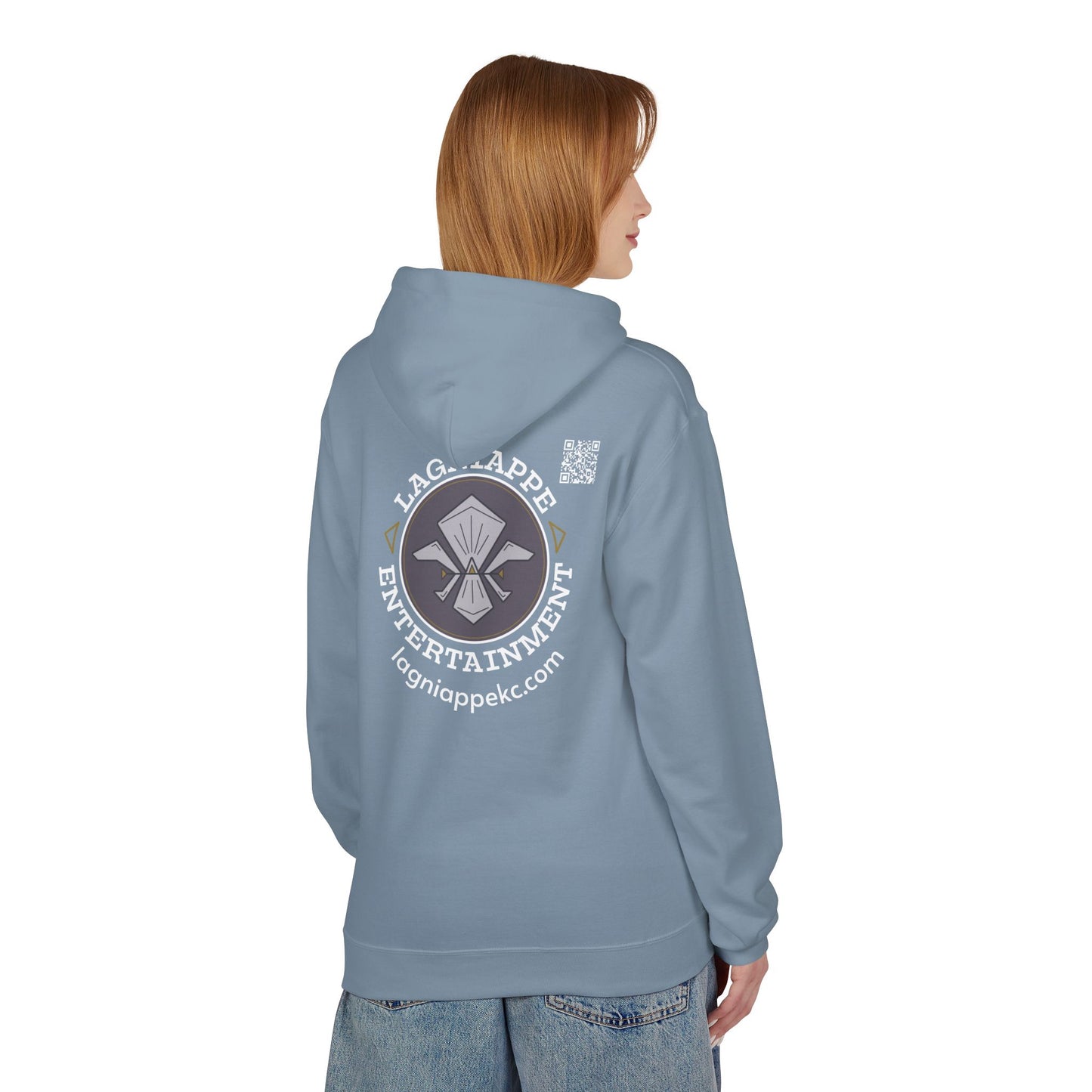 Lagniappe Entertainment Light Color Logo - Unisex Hoodie with Lagniappe Entertainment Design, Casual Streetwear, Gift for Music Lovers, Comfortable Layer, Festival Essential