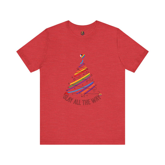 Slay All The Way Rainbow Christmas Unisex Tee