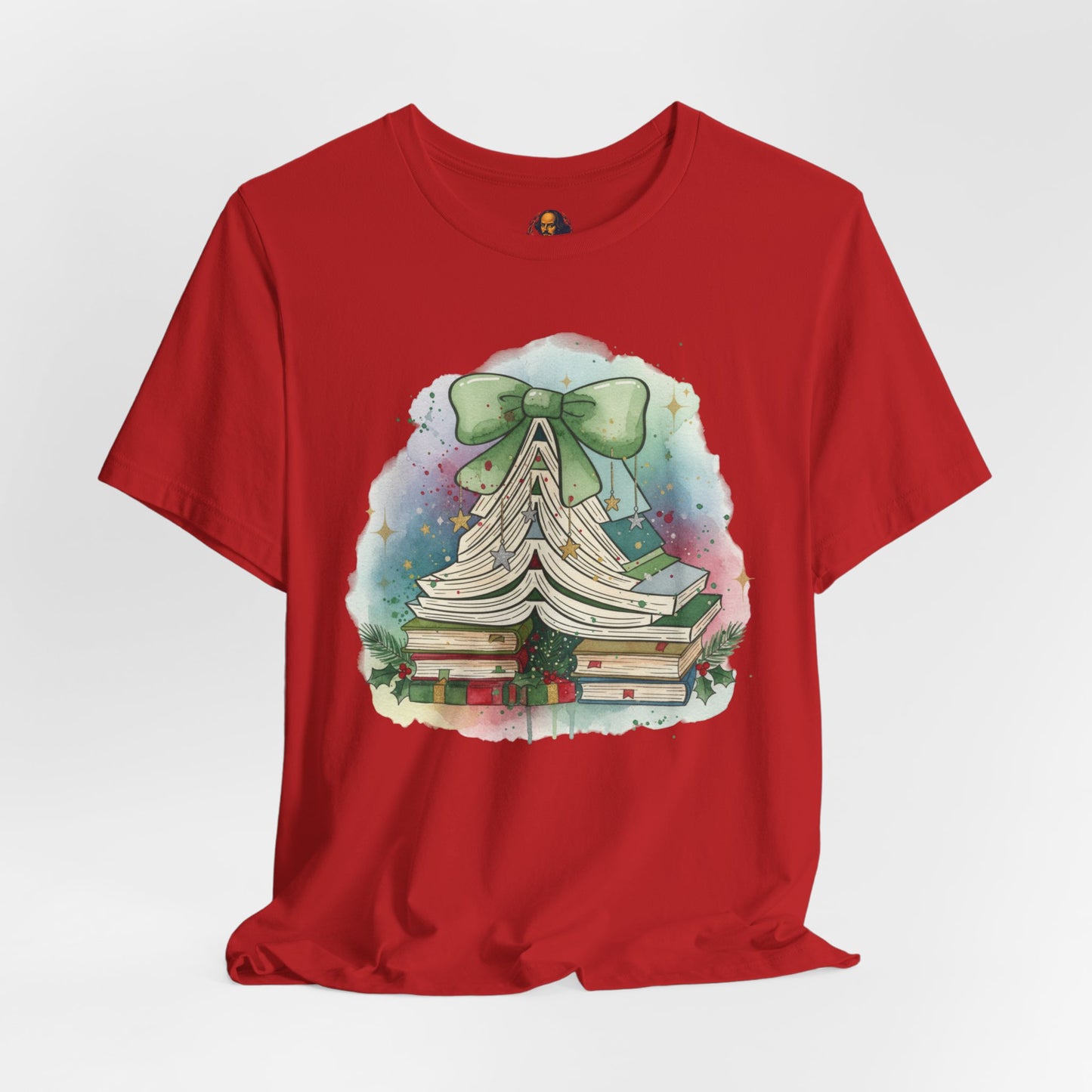 Book Stack Christmas Unisex Tee
