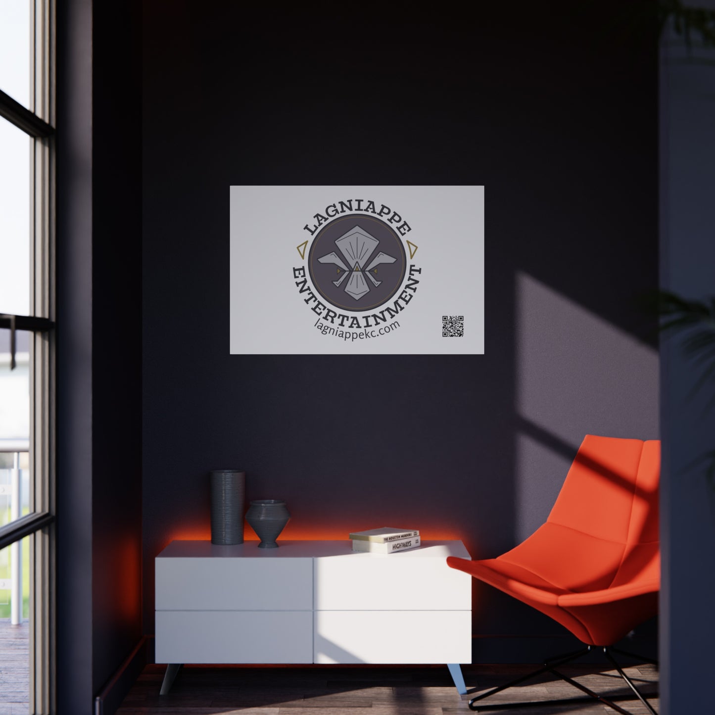 Lagniappe Entertainment Dark Color Logo Foam Board