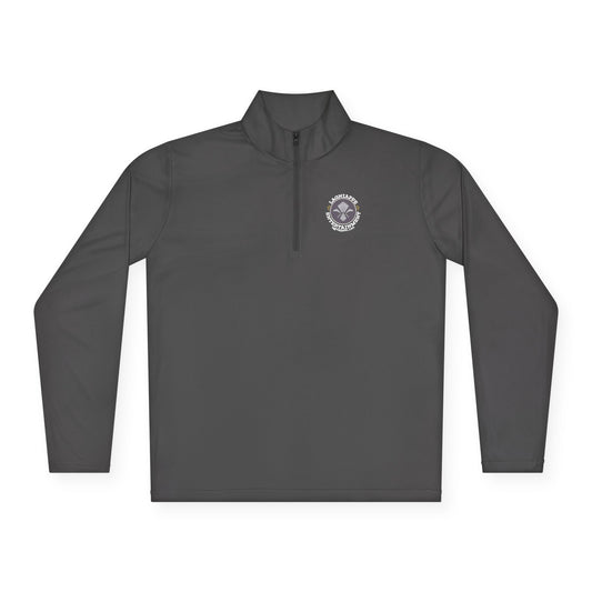 Lagniappe Entertainment Light Color Logo - Unisex Quarter-Zip Pullover - Comfortable Activewear for All Seasons, Stylish Layer for Sports, Casual Outings, and Everyday Wear