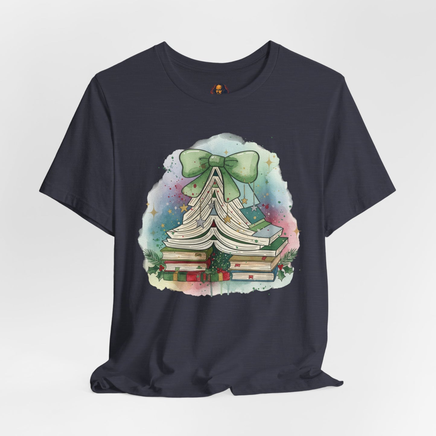 Book Stack Christmas Unisex Tee
