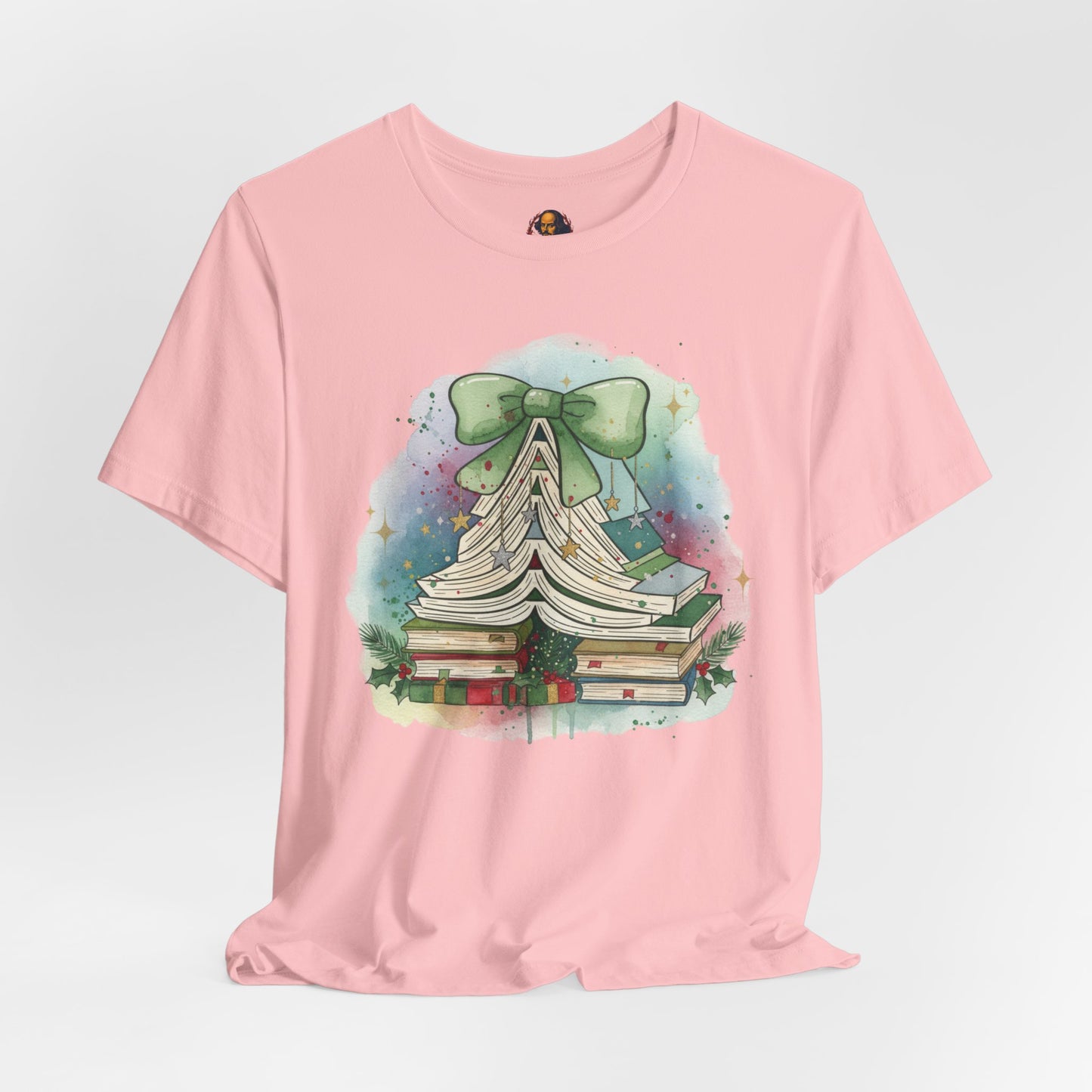 Book Stack Christmas Unisex Tee