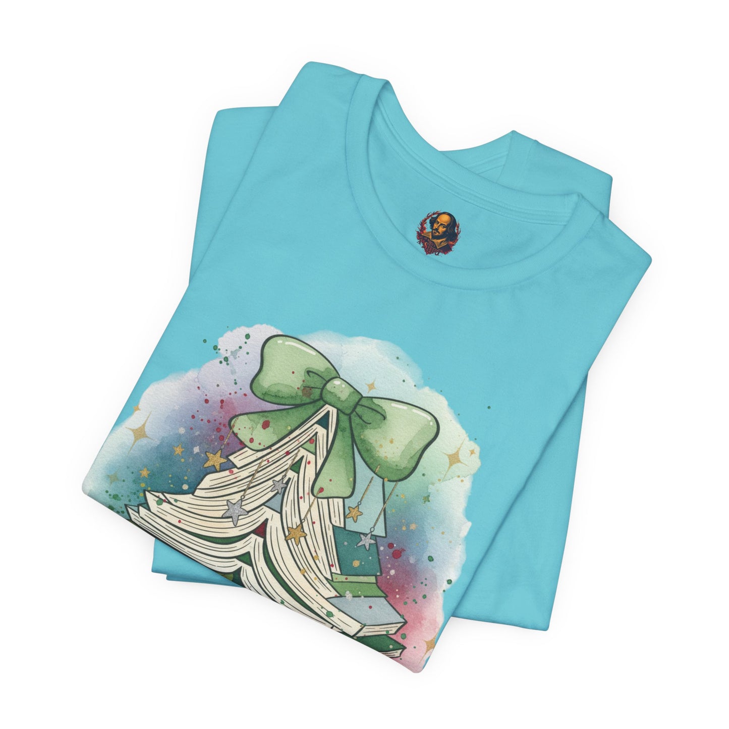 Book Stack Christmas Unisex Tee