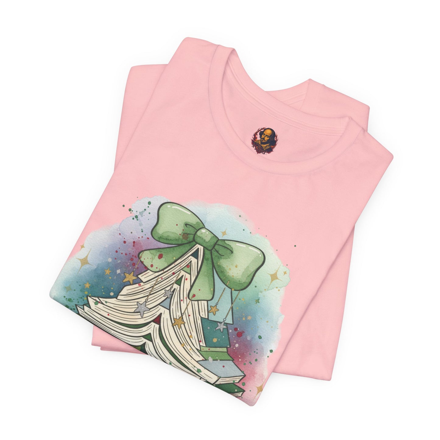 Book Stack Christmas Unisex Tee