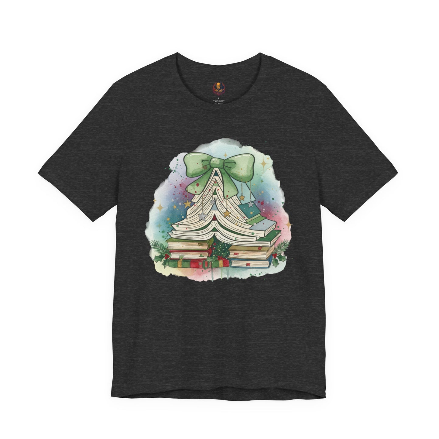 Book Stack Christmas Unisex Tee