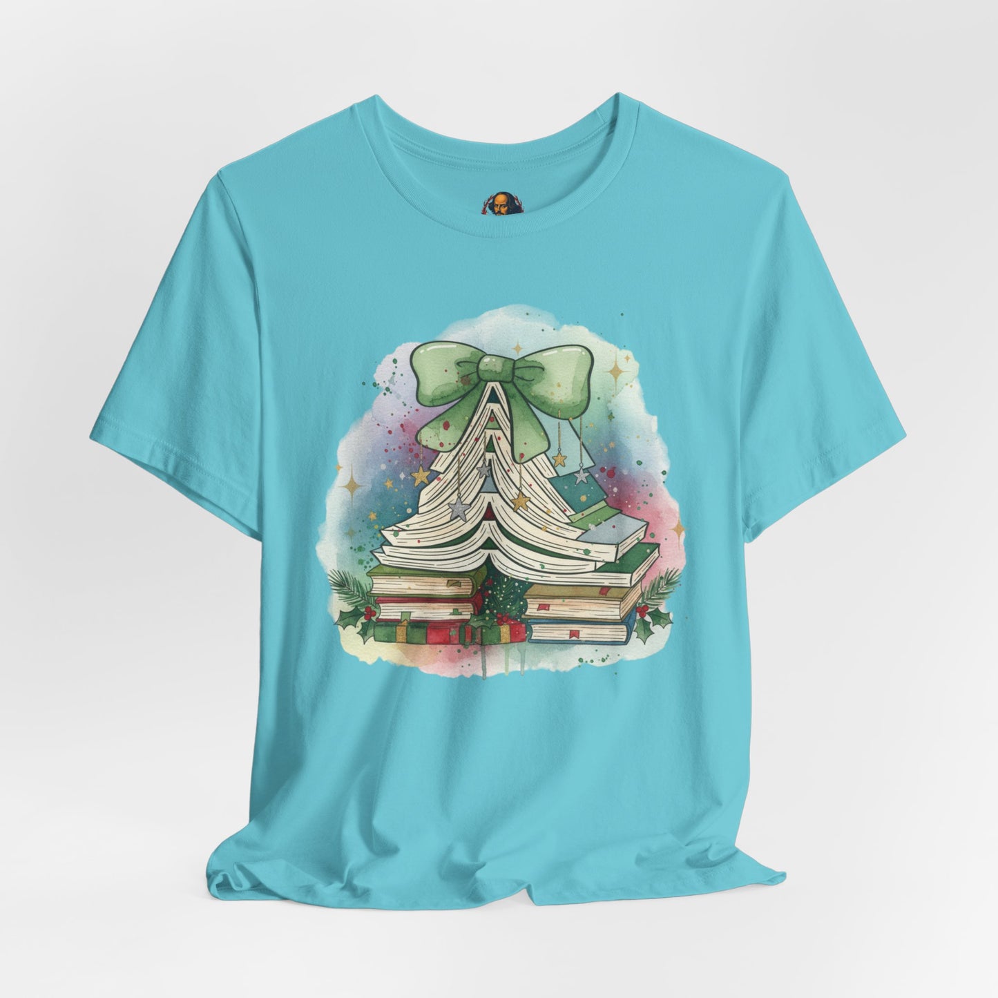 Book Stack Christmas Unisex Tee