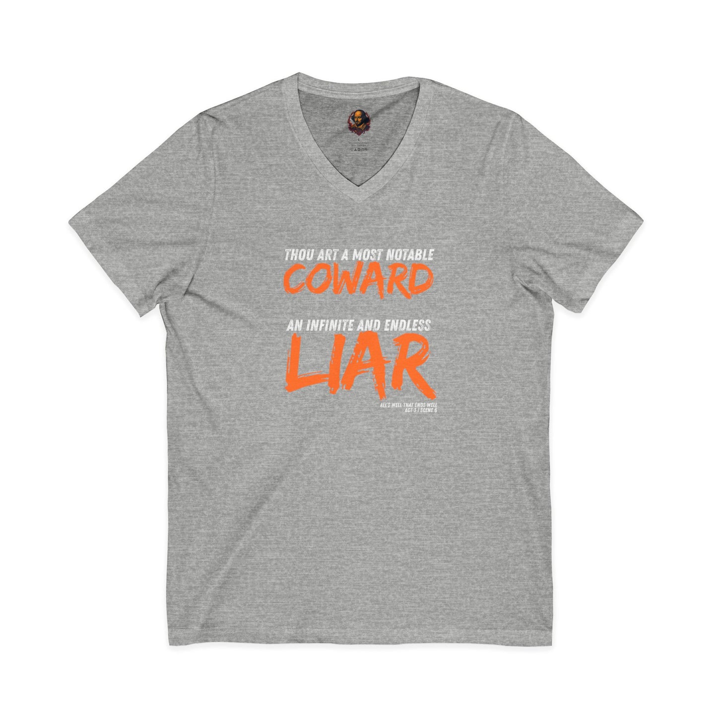 Coward/Liar Shakespeare Unisex V-Neck Tee
