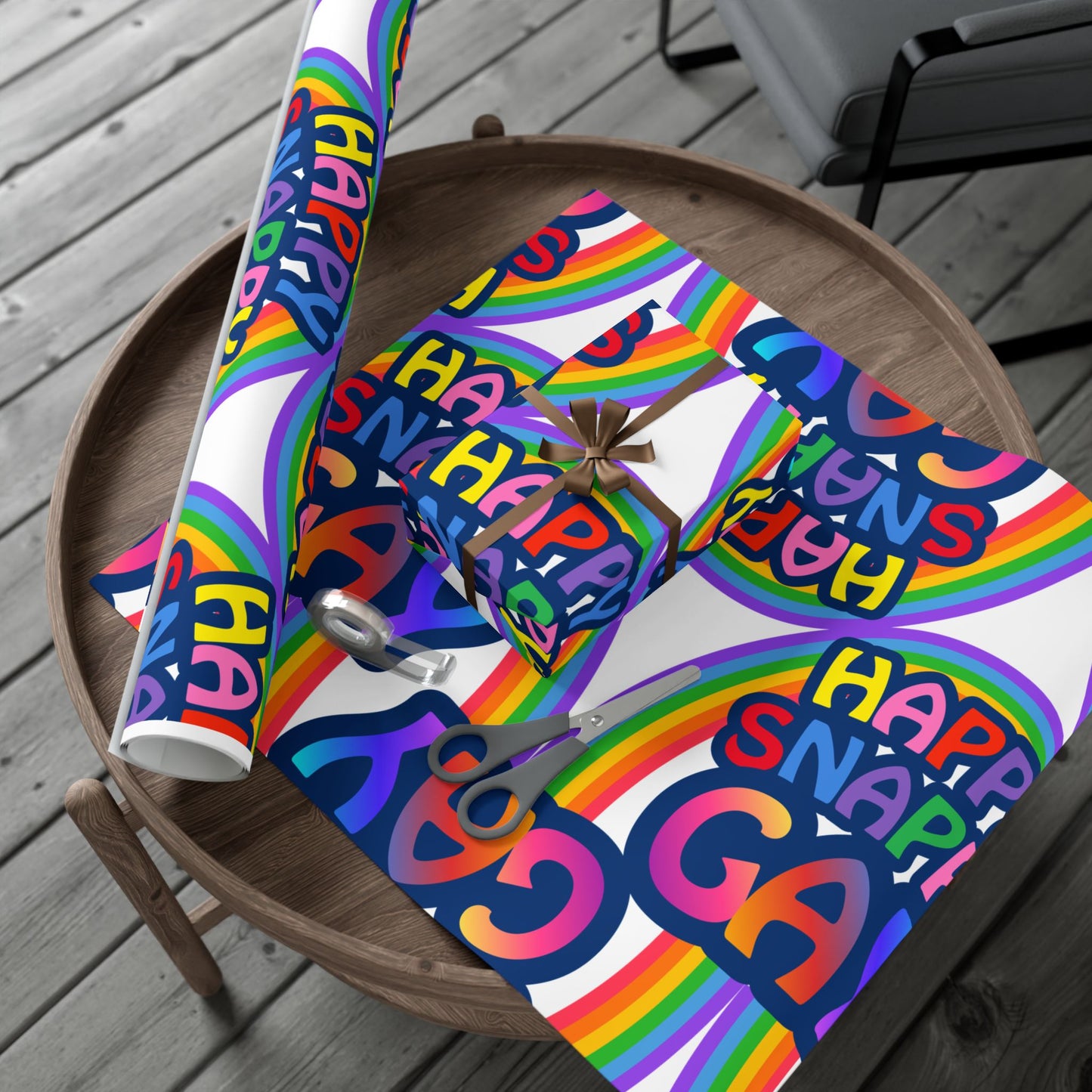 Happy Snappy Gay Rainbow Gift Wrap Paper