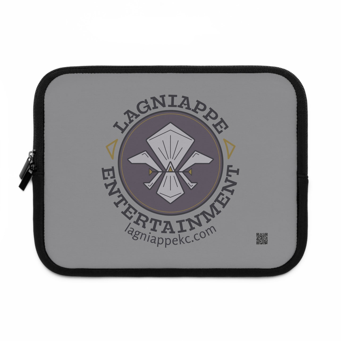 Lagniappe Entertainment Dark Color Logo Laptop Sleeve