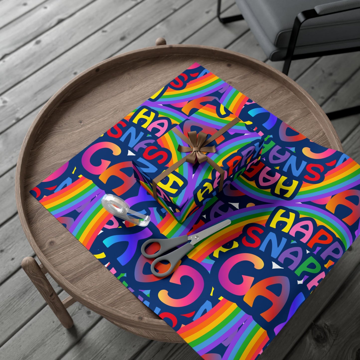 Happy Snappy Gay Rainbow Gift Wrap Paper